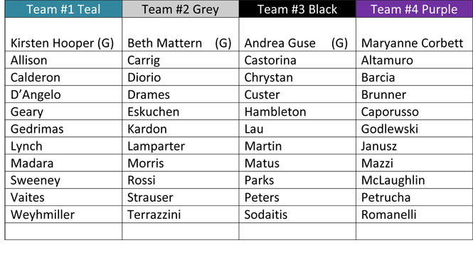 Spring 2016 Womens Teams